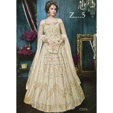 22005-D OFF WHITE HEAVY EMBROIDERED INDIAN BRIDAL WEDDING GOWN